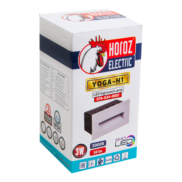 Лампа лэд для подсветки лестницы 079-034-0001 3W BLACK 100-265V