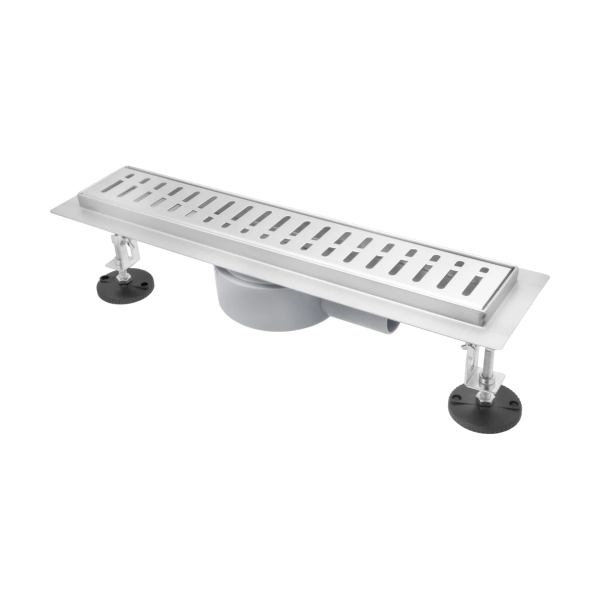 Трап линейный MPF 400х70мм нерж.сталь AISI304,решетка, комб.затвор, поворотный сифон D40/50мм