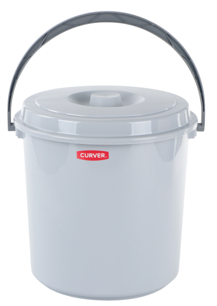 Ведро Curver 10л с крышкой, серое