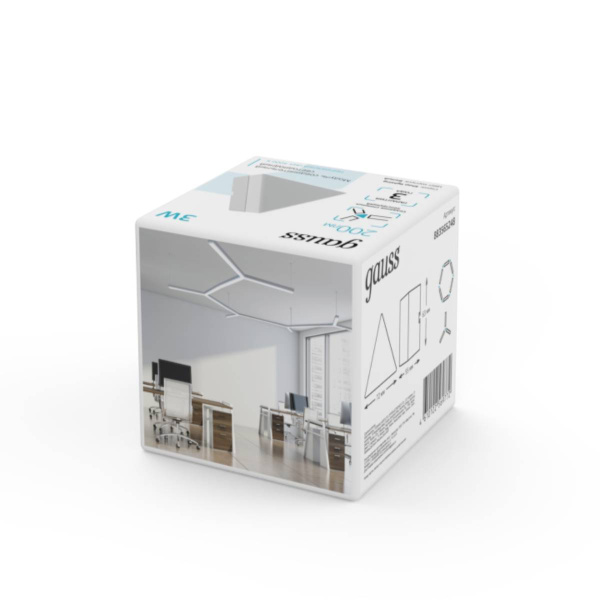 Модуль Gauss LED треугольный IP40 72*63*55мм 3W 200Лм 4000К Shop Lighting белый 1/100 883565248