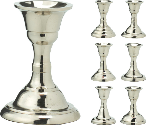 Подсвечник для столовой свечи 8 см, 6 видов в ассортименте, серебро A67102350 К Подсвечник для столовой свечи 8 см, 6 видов в ассортименте, серебро A67102350 К
