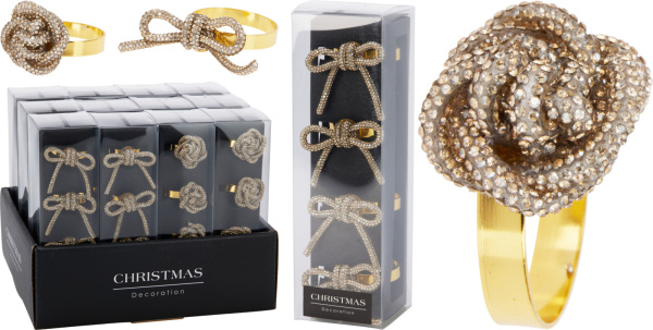 Набор колец для салфеток 4шт, золото 2 вида в ассортименте CAA939570 К