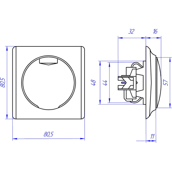 Розетка с крышкой с/з цвет белый Florence 1Е10501300
