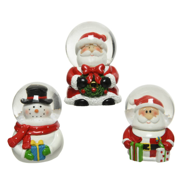 Сувенир снежный шар 4,8х5,3х7,1 см Новогодние персонажи в ассорт.451225 Kmg