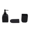 Набор для ванной комнаты Bathlux Black Half Threaded (дозатор, стакан, мыльница) 73182