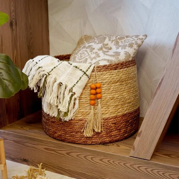 Корзина для хранения Natural House Бразилия D37хН29 см, натуральный, шоколадный UC-243 L