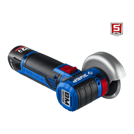 Машина углошлифовальная бесщеточная ЗУБР Профессионал 12 В, d76 мм, 2 АКБ тип Т7 (2 А·ч), сумка (AB-