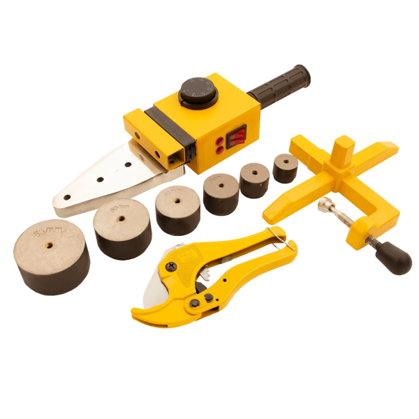 Аппарат для сварки пластиковых труб DWP-1500, 1500Вт, 260-300 град. компл насадок,20-63 мм// Denzel