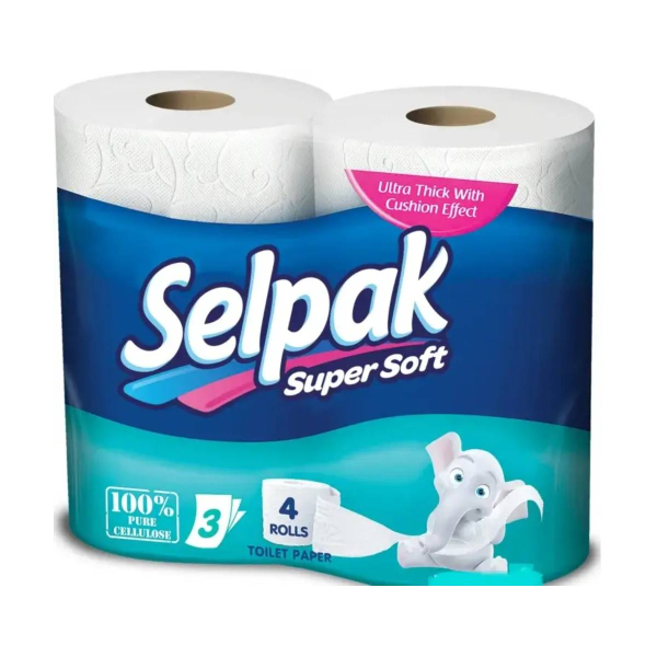 Туалетная бумага SELPAK 4 рул в упак 3 слоя