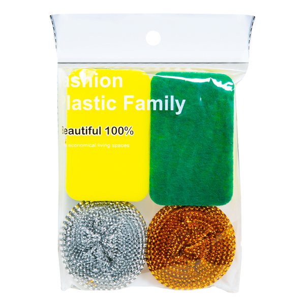 Набор губок и металлических мочалок 4 предмета в уп. PRC Набор губок и металлических мочалок 4 предмета в уп. PRC