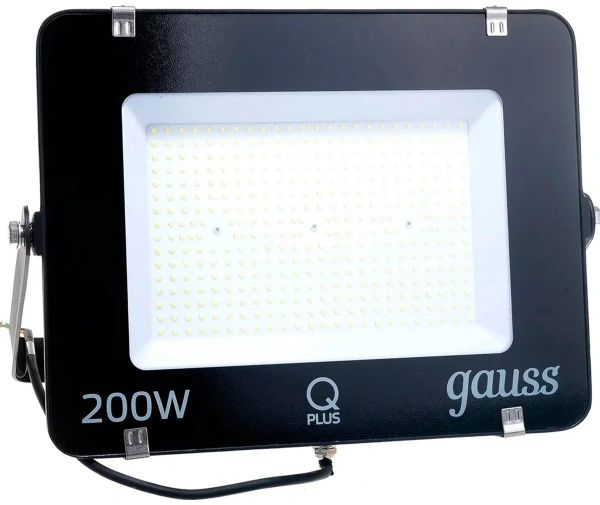 Прожектор Gauss Qplus 200W 24000lm 6500K 175-265V IP65 черный LED 1/4 613100200