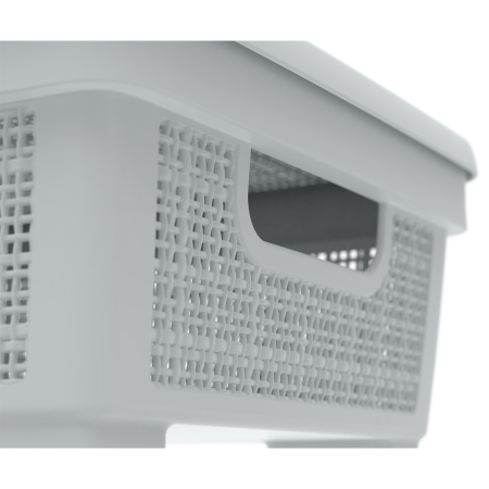 Корзинка для хранения АльтПласт Лён 11л с крышкой, серый АП 474