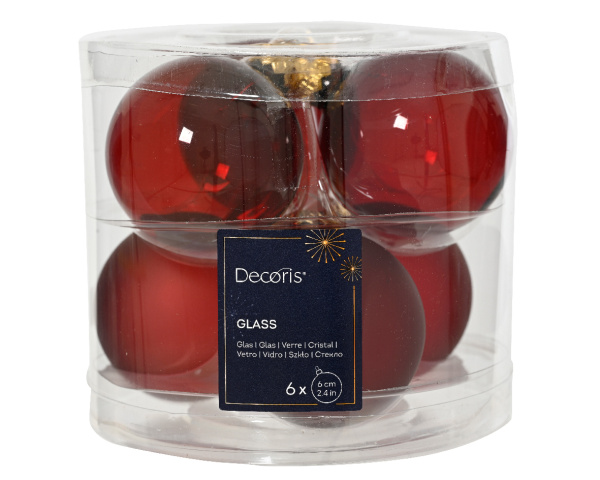 Набор елочных шаров 6 шт х6 см стекло, oxblood 141803 Kmg