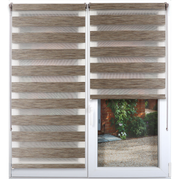 Штора рулонная день-ночь 60х180 см печатный коричневый 352560180906