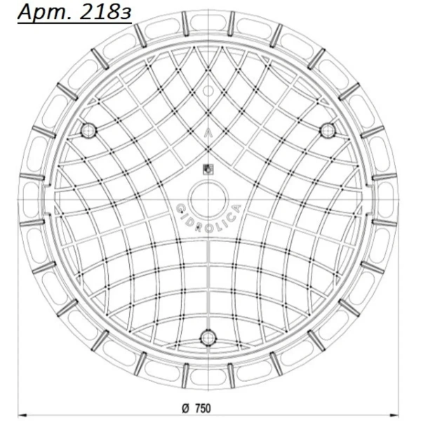 Люк канализационный Gidrolica Garden-пластиковый тип Л зелёный 80x750 Люк канализационный Gidrolica Garden-пластиковый тип Л зелёный 80x750