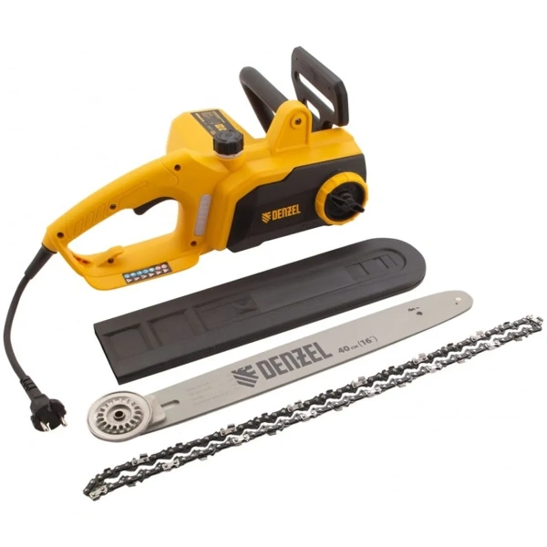 Пила цепная электрическая EDS-2000P, 2кВт,поперечная,шина 40см,шаг 3/8, паз 1,3мм, 57зв// Denzel