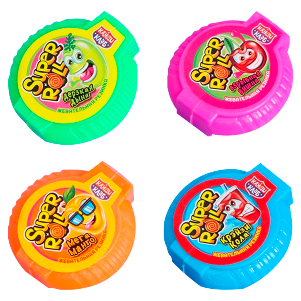 Резинка жевательнаяSuper Roll ассорти 10г GUM006-2