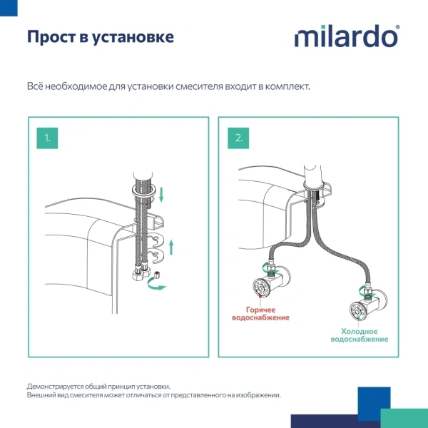 Смеситель д/к Duplex, Milardo, DUPSB0JM05