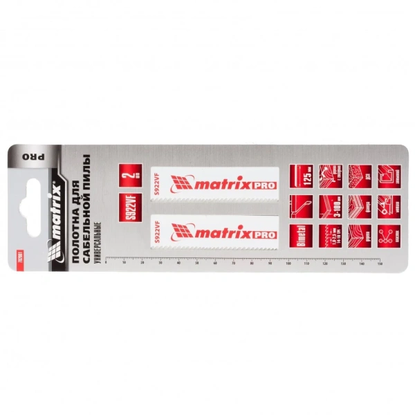 Полотна универсальные для сабельной пилы S922VF,125/1,8 - 2,5 мм,Bimetal,2 шт., PRO// Matrix