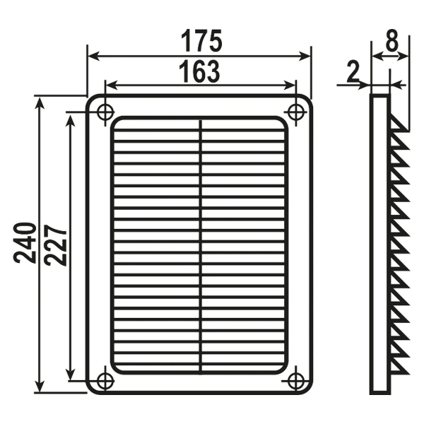 Решетка ZERNBERG Seria3 1724 с бортом