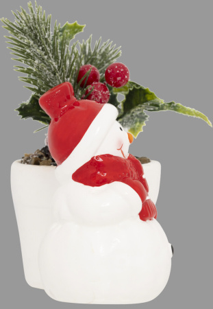 Фигура декоративная Atmosphera с елкой в керамическом горшке 13 см 2 вида в ассортименте 208345