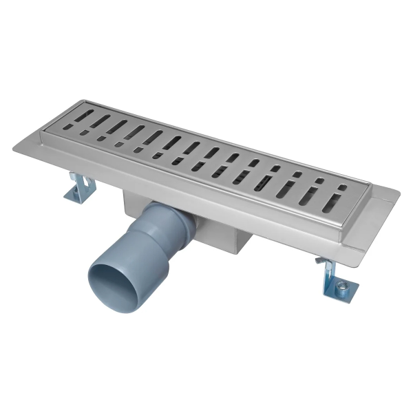 Трап линейный MPF 300х70мм нерж.сталь AISI304,решетка, комб.затвор, поворотный сифон D40/50мм