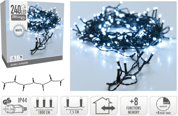Электрогирлянда 240 LED холодный белый OUTDOOR/INDOOR AX8450140 К