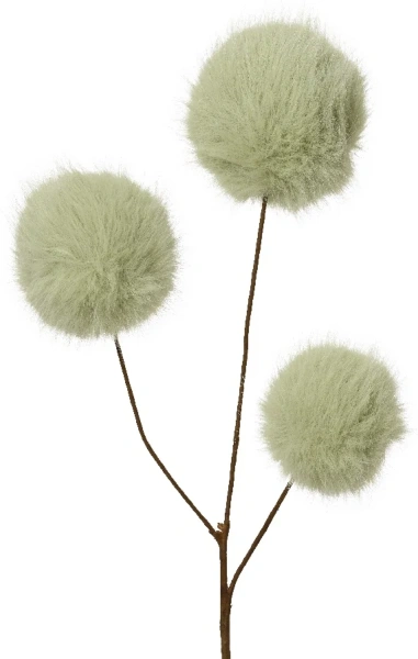 Ветка декоративная Everlands Меховые шарики sage green 70 см 531378 Kmg
