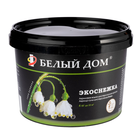 Краска универсальная Белый дом Экоснежка 4 кг