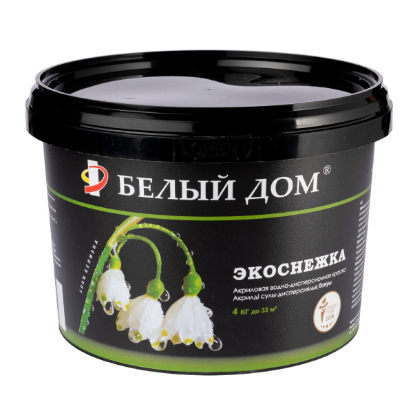 Краска универсальная Белый дом Экоснежка 4 кг