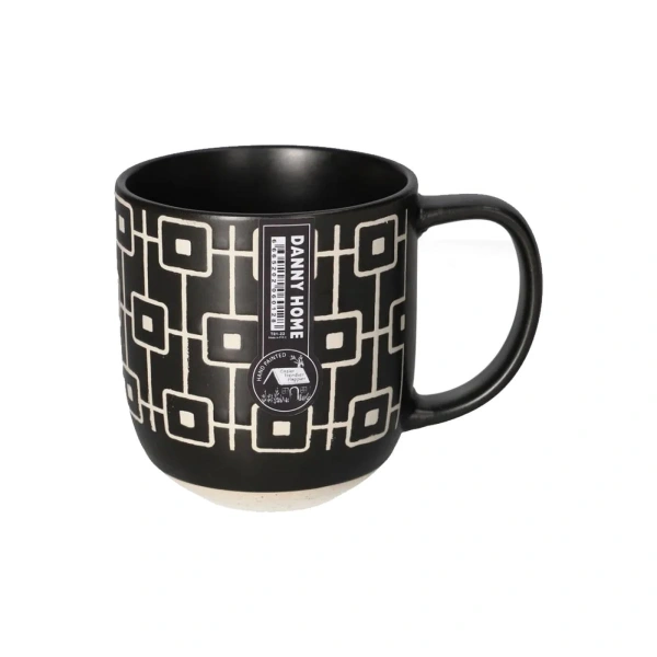 Кружка DH Geometric black 450мл фарфор 4 диз в ассорт T01-22