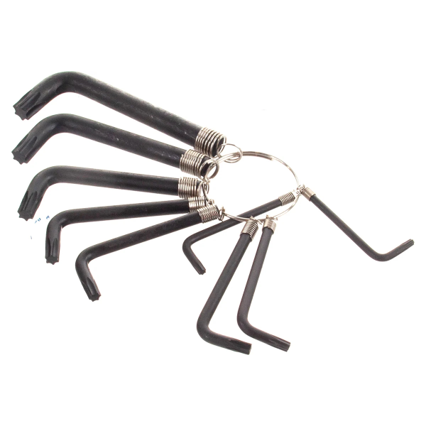 Набор ключей имбусовых TORX  9шт:T10,15,20,25,27,30,40,45,50, оксидированные, на кольце// SPARTA