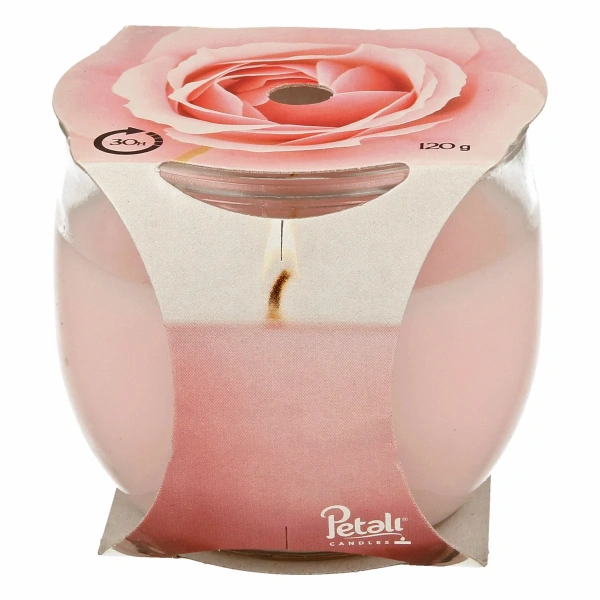 Аромасвеча Petali Aladino в стакане Роза 7,5х7 см 120 гр Италия ALB010608
