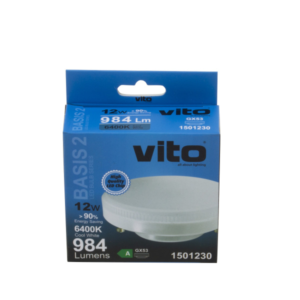 Лампа светодиодная VT/BASIS-2/GX53/12W/6400K/LED BULB 1501230