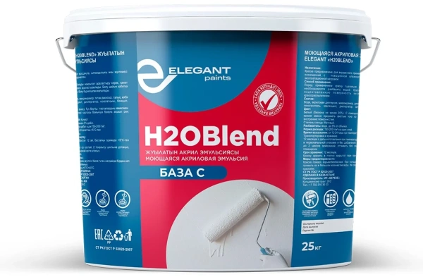Краска акриловая в/д Elegan Liquid H2OBLEND Моющая 25кг
