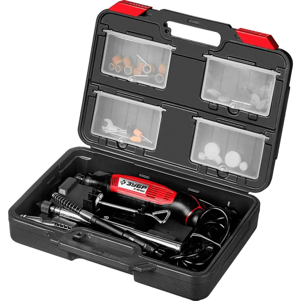 Гравер электрический ЗУБР 160 Вт, d 3.2 мм, 41 предмет кейс (ЗГ-160 КН41)