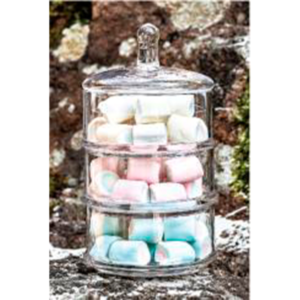 Банка для сладостей DH 3х ярусная 12,8х22,9 см штабелируемая стекло CB-34