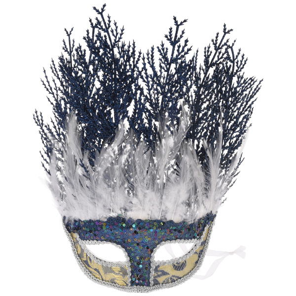 Маска новогодняя карнавальная 29х7х30 см синяя AWR302170 К