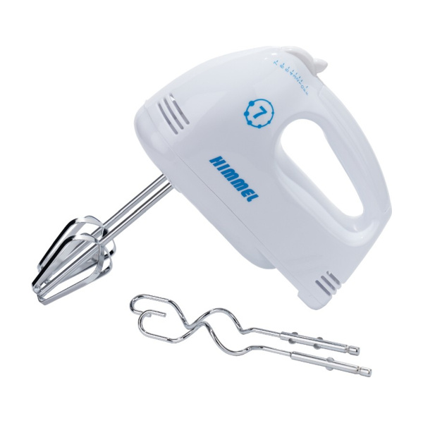 Миксер ручной HIMMEL MW-1005, 5 скоростей, 1000 Вт, пластик, венчик, насадка для замешивания теста