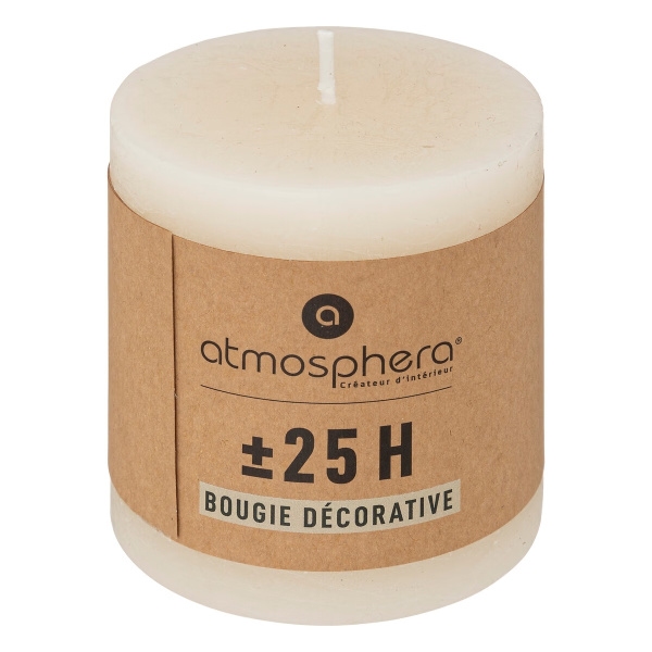 Свеча столбик Atmosphera Olia 6,7х7 см слоновая кость 123063