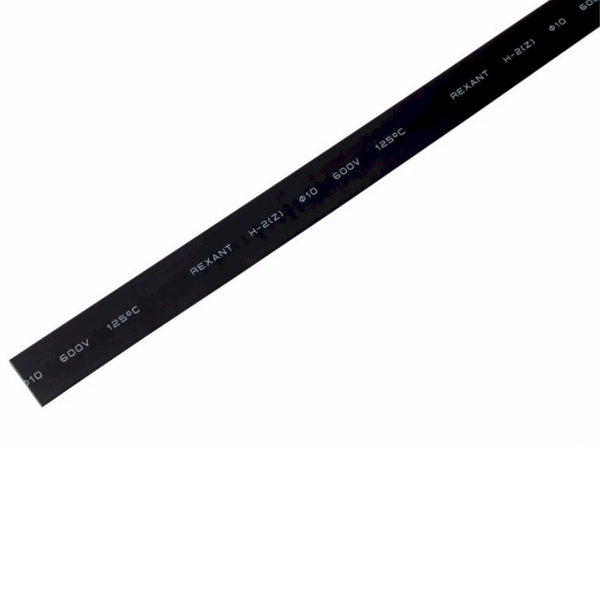 Трубка термоусаживаемая ТУТ нг 10,0/5,0мм, черная, 1м REXANT