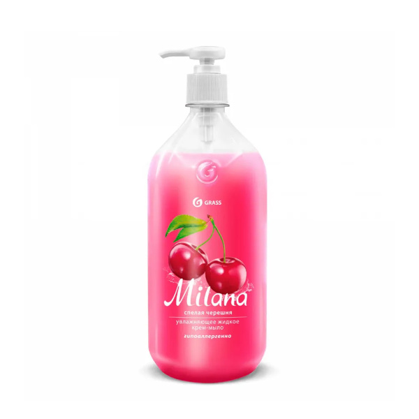 Крем-мыло жидкое GRASS MILANA спелая черешня 1 л 126401