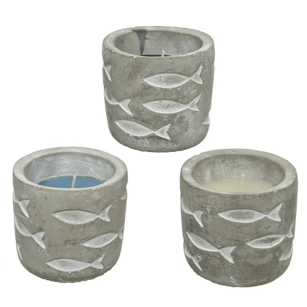 Свеча с ароматом цитронелы, 7х7,5 см, бетонный стакан 3 цвета в ассорт. 880095 Outdoor Kmg