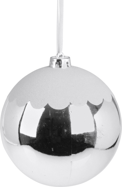 Шар елочный Заснеженный 15 см серебро CAN225711 К