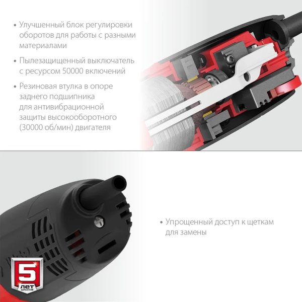 Машина углошлифовальная ЗУБР 1100 Вт, d125 мм, регулировка оборотов (УШМ-125-1105 ЭТ)