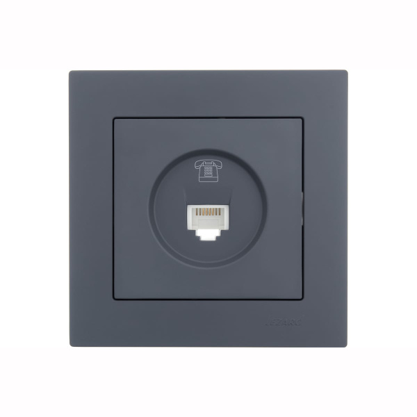 Розетка VESNA 742 3488 137 телефонная евро графит (механизм)