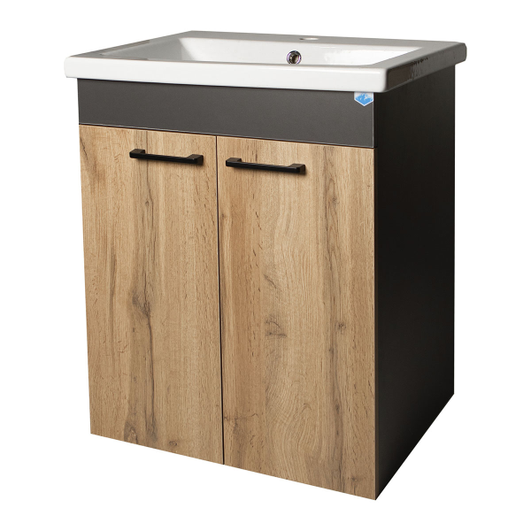 Тумба Neo Breeze 60, напольная, 2 двери, дерево-графит