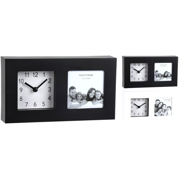Часы настольные с фоторамкой 19,5х10,9х3,8 см 2 цвета в ассорт.837362040 К Часы настольные с фоторамкой 19,5х10,9х3,8 см 2 цвета в ассорт.837362040 К