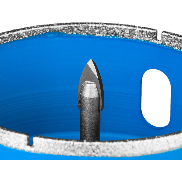 Коронка алмазная по кафелю и стеклу, d=68 мм, зерно Р 60, в сборе с центрирующим сверлом и имбусовым