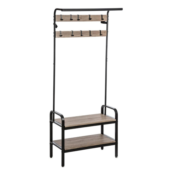Вешалка для одежды 5Five Jano напольная с обувницей 73,5х34х170 см 160407